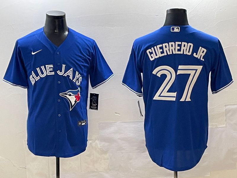 Men Toronto Blue Jays #27 Guerrero jr Blue Game 2025 Nike MLB Jersey style 1